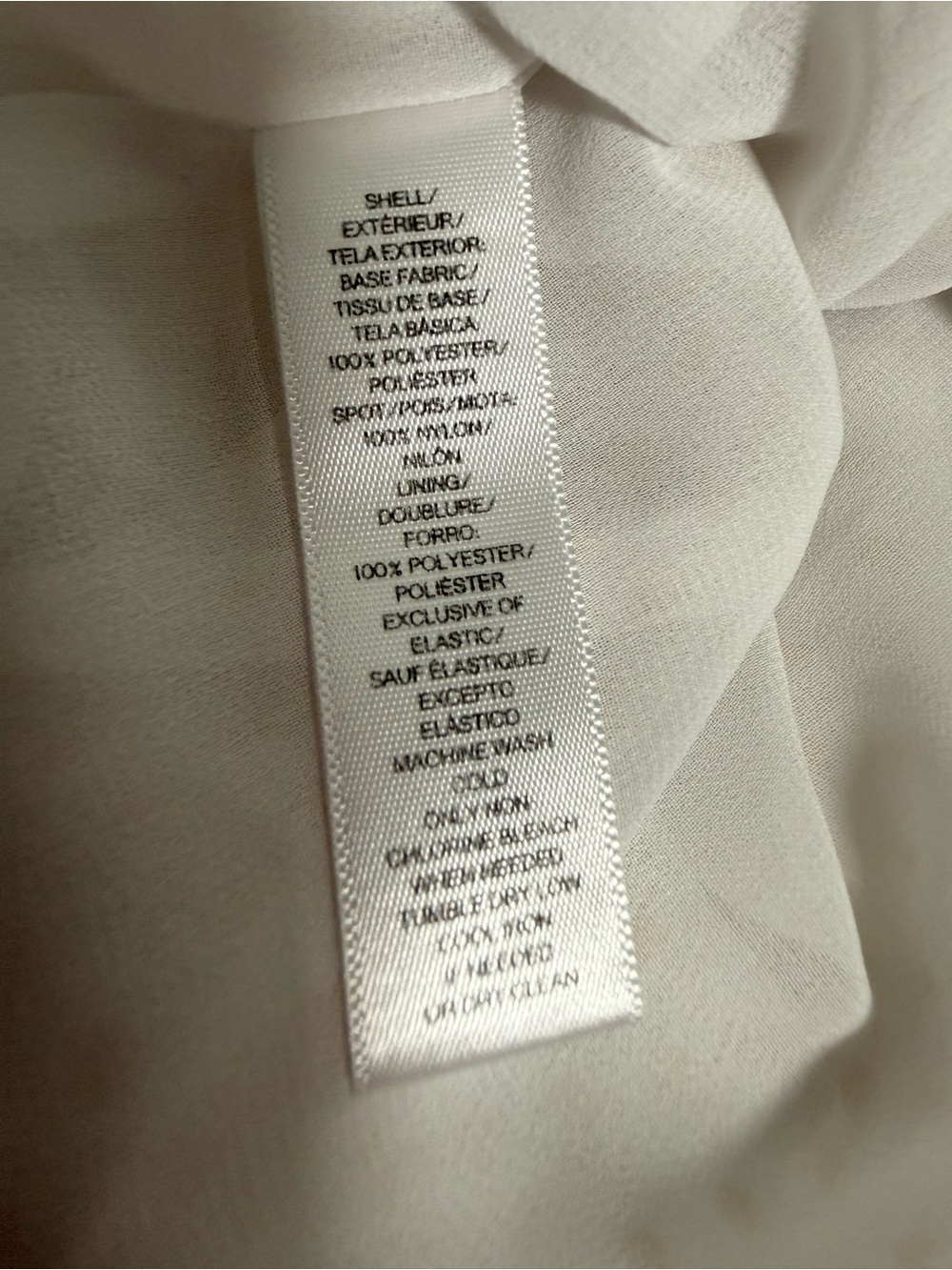 LOFT White Swiss Dot Smocked Ruffle Blouse Size Small - Picture 10 of 10